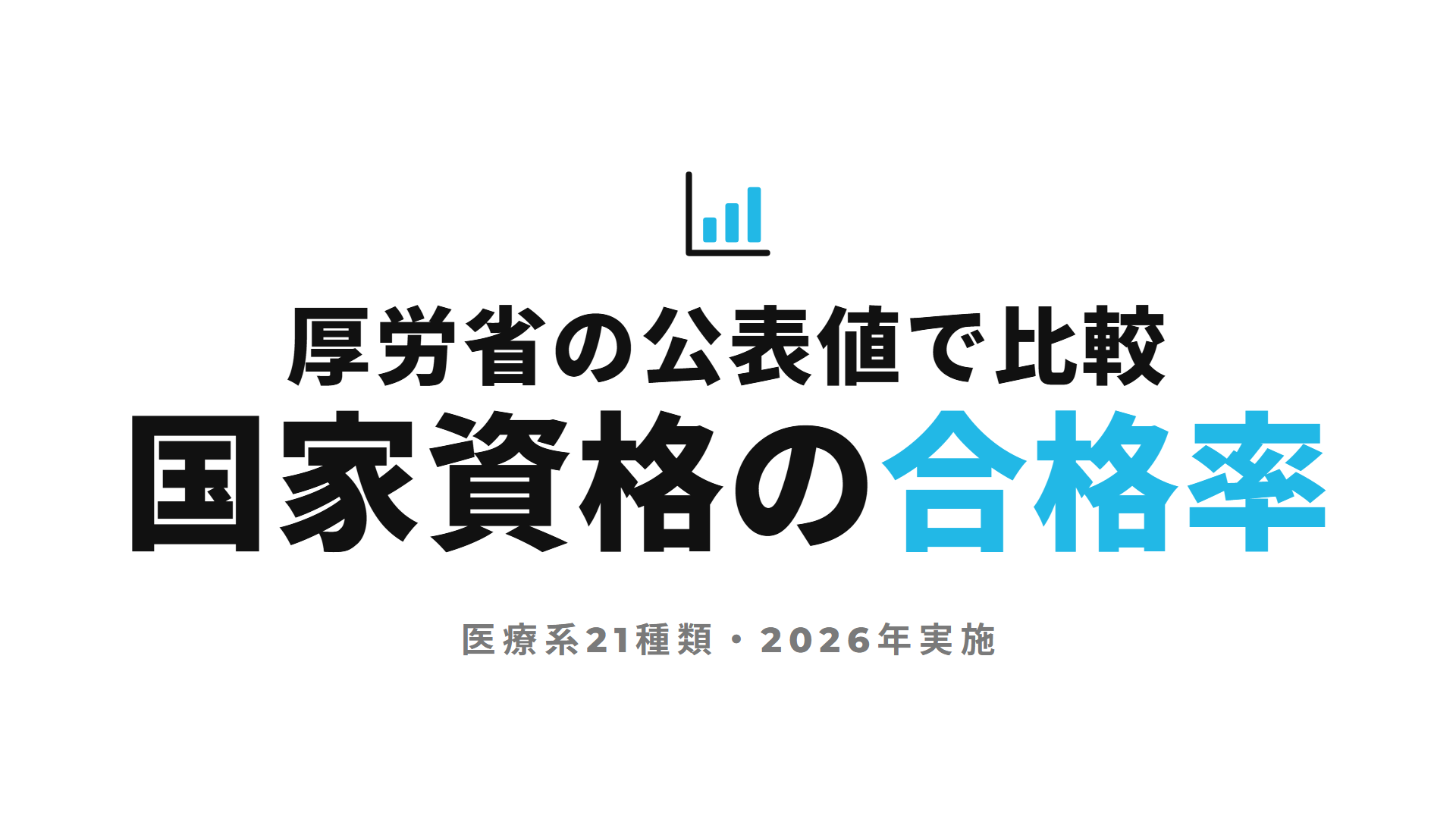 厚労省の公表値で比較 国家資格の合格率